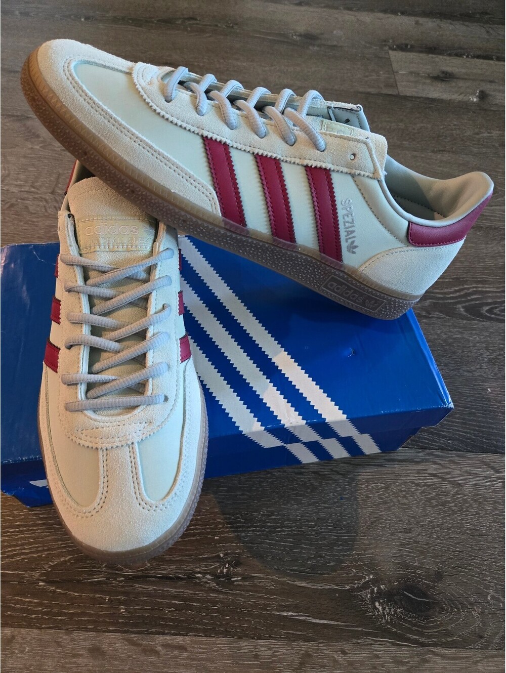 adidas Handball Spezial Linen Green Noble Maroon Men's 10 IH6595 NIB
